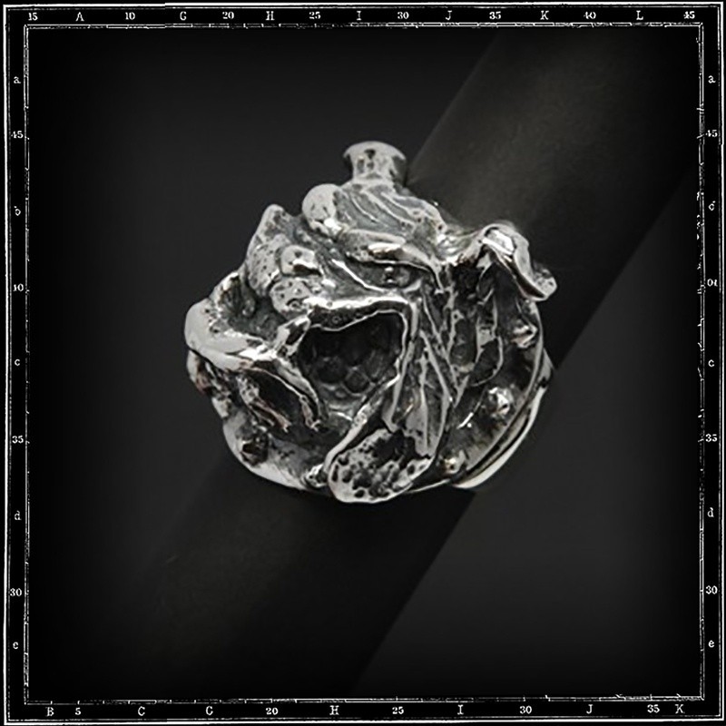 Bull dog Ring - silver ring - Crazy Pig Designs