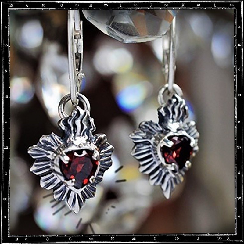 Milagro Mexican Sacred Heart Earring