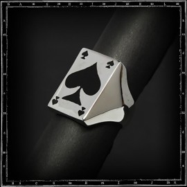Aces of spades ring (whole card enamel)