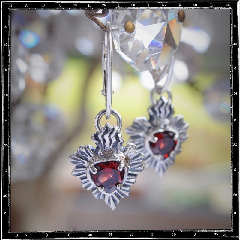 Milagro Mexican Sacred Heart Earring