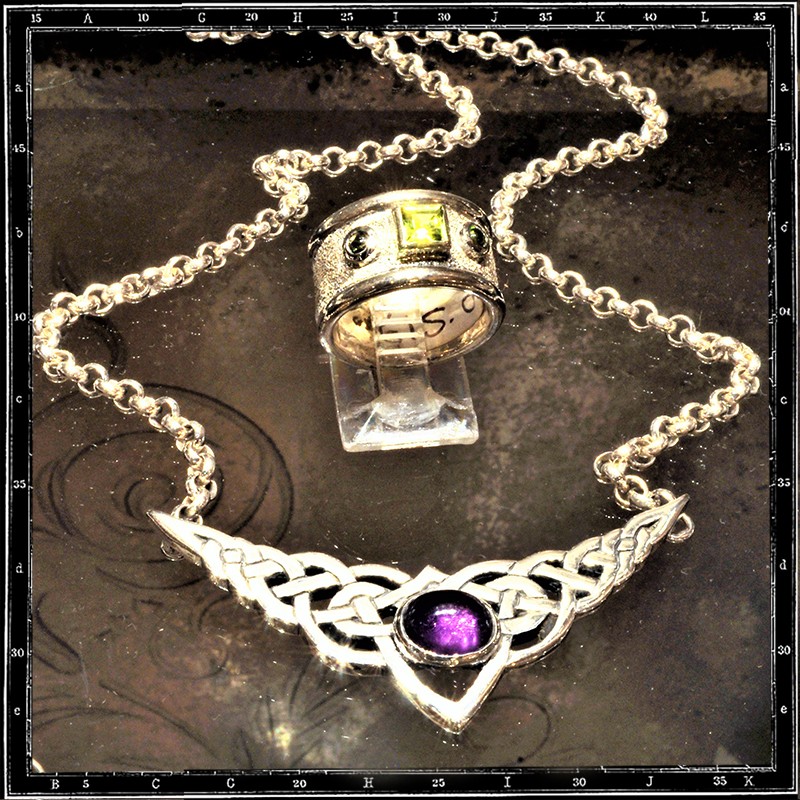 Celtic and stone pendant