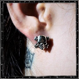 Skull & cb stud earrings
