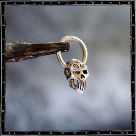 Tribal Skull on Hoop Earring