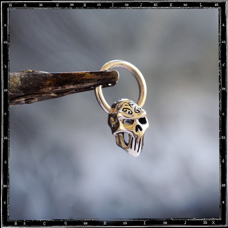Tribal Skull on Hoop Earring