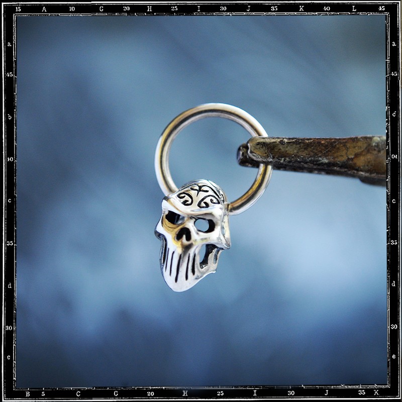 Tribal Skull on Hoop Earring