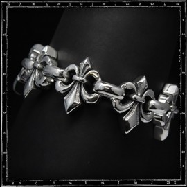 Heavy Fleur de Lys link bracelet