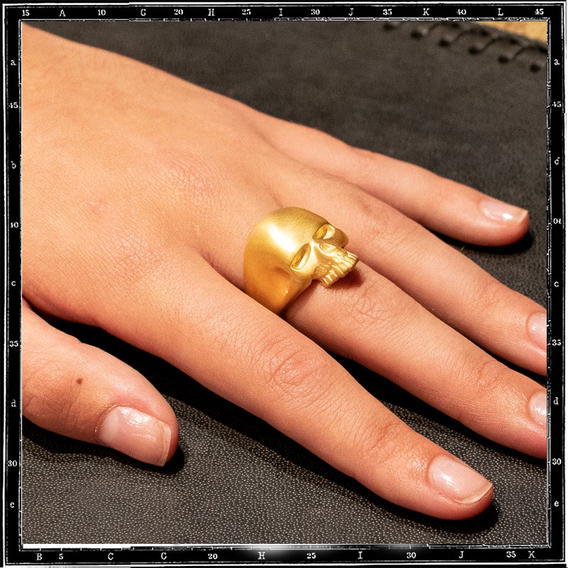 Gold Plated Small Evil Skull Ring (additional cost for plating)