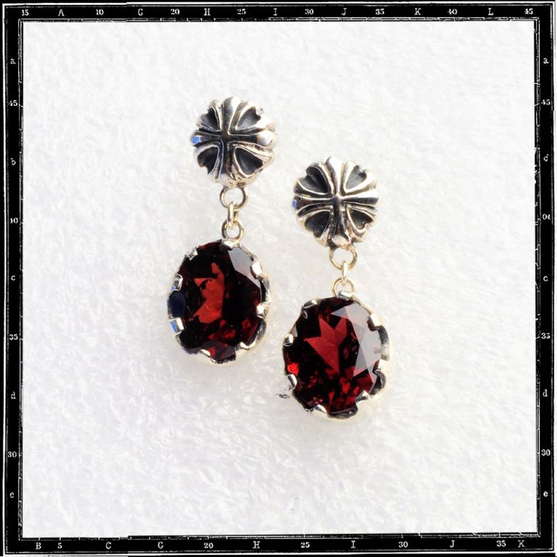 Custom Earrings - Classic Tudor and Garnet (Pair)