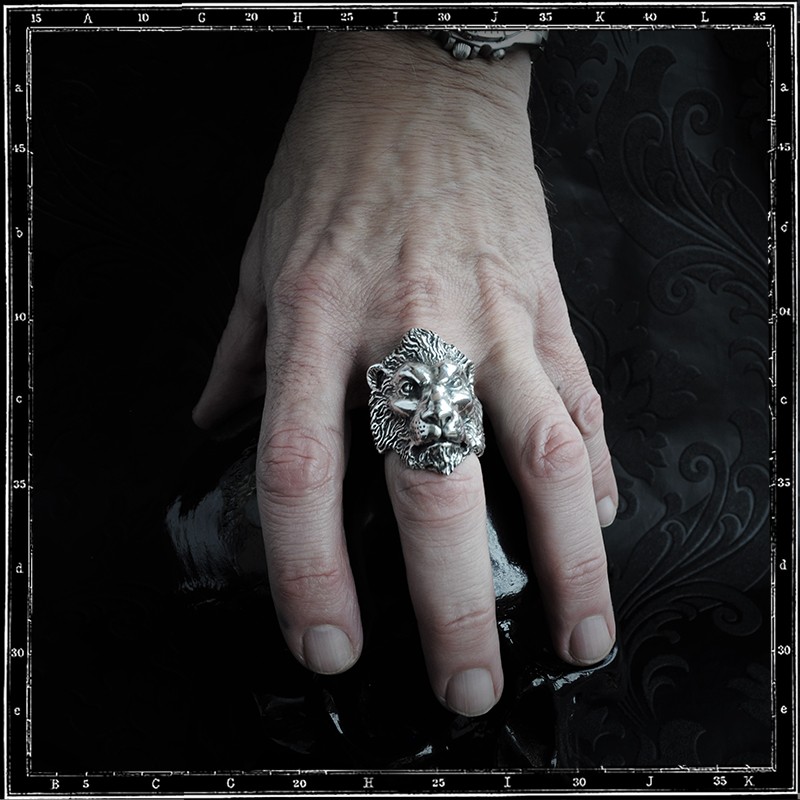 Bondgenoot Jaar voorstel Lion head ring - crazy pig designs - silver ring