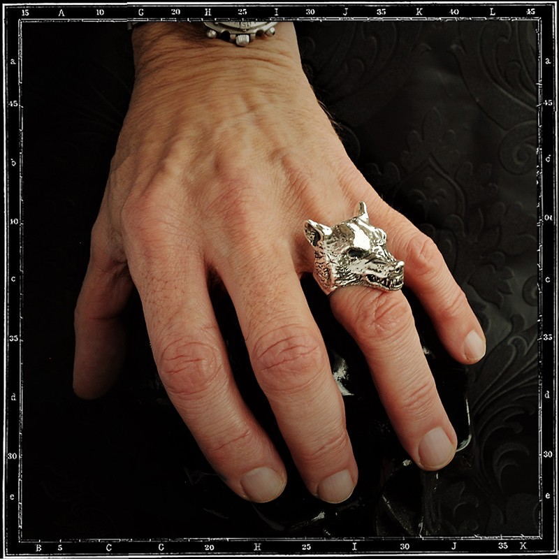 Arresteren insect relais Wolf ring - crazy pig designs - silver ring