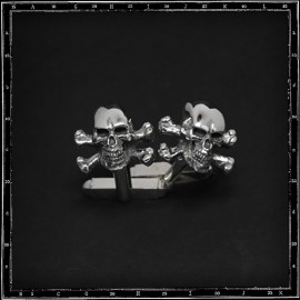 Skull and crossbones 3D cufflinks