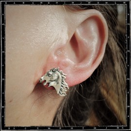 Horse head stud earring (Pair)