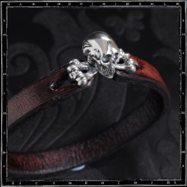 アクセサリー leather studded skull bangle Y2K 00s $_12.JPG