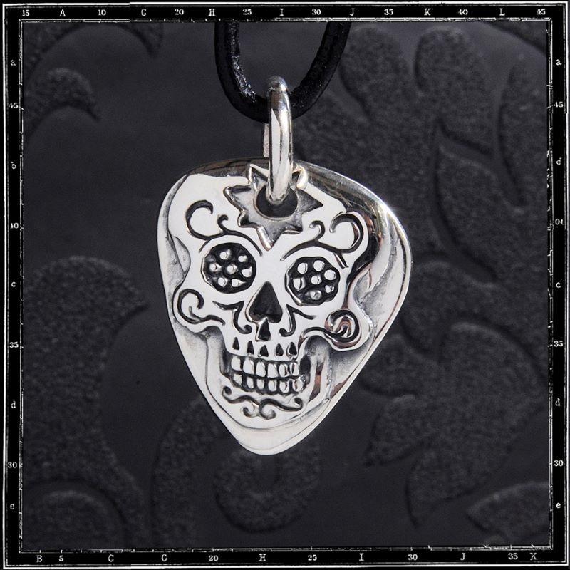 Day of the Dead Guitar Pick Pendant