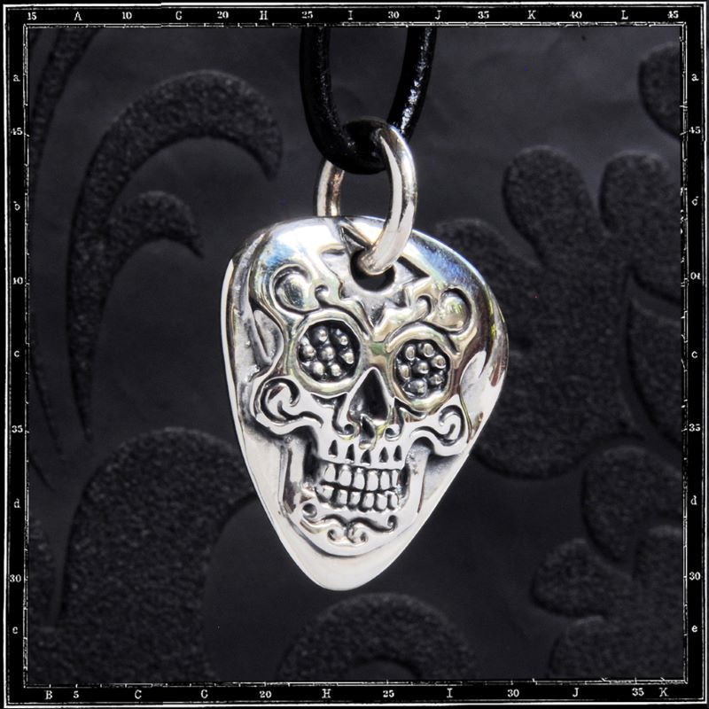 Day of the Dead Guitar Pick Pendant