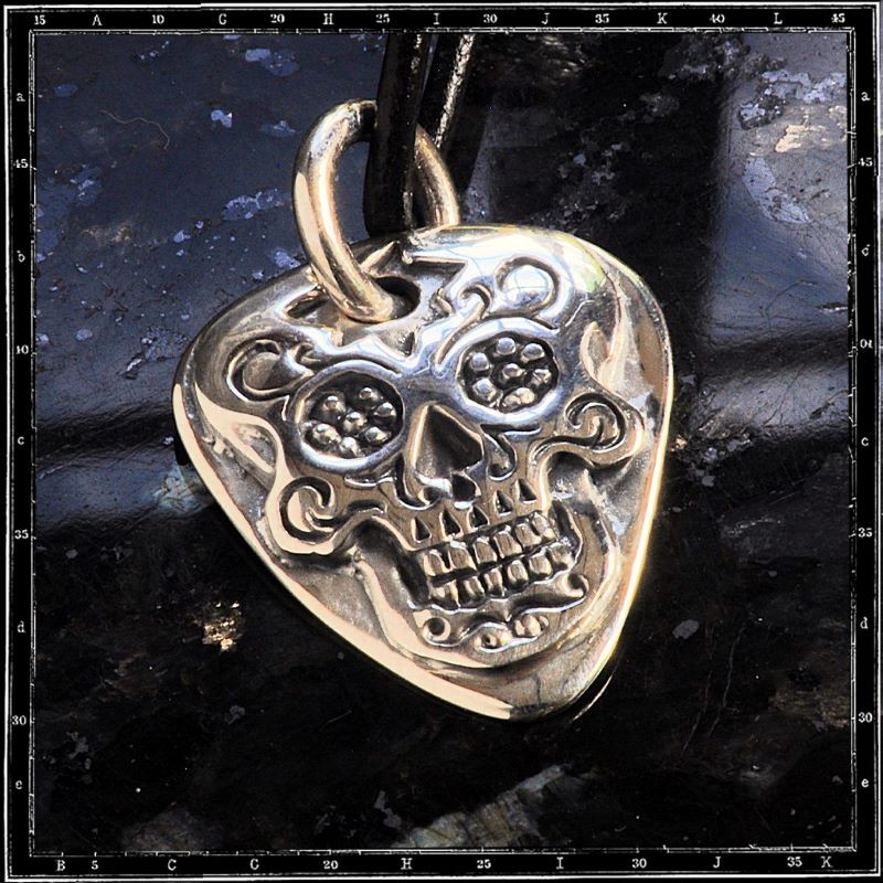 Day of the Dead Guitar Pick Pendant