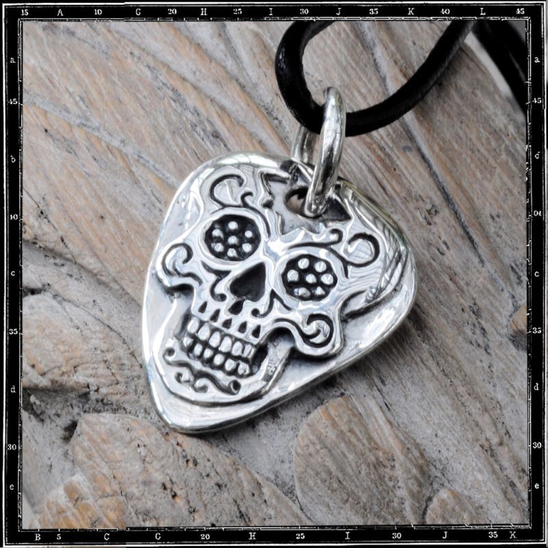 Day of the Dead Guitar Pick Pendant