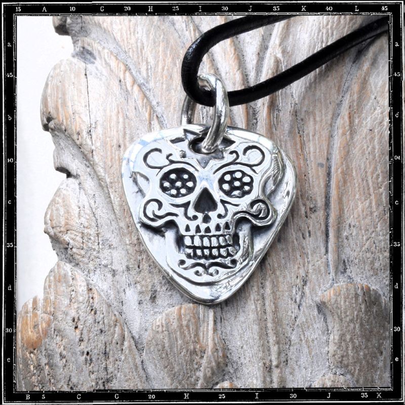 Day of the Dead Guitar Pick Pendant