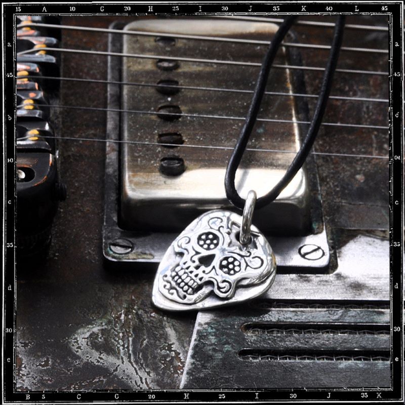 Day of the Dead Guitar Pick Pendant