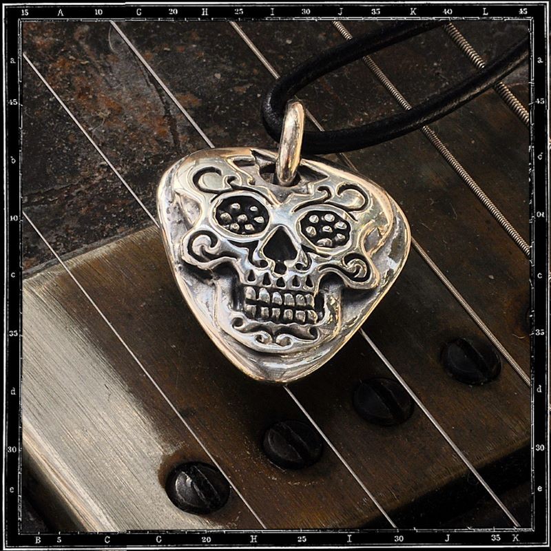 Day of the Dead Guitar Pick Pendant