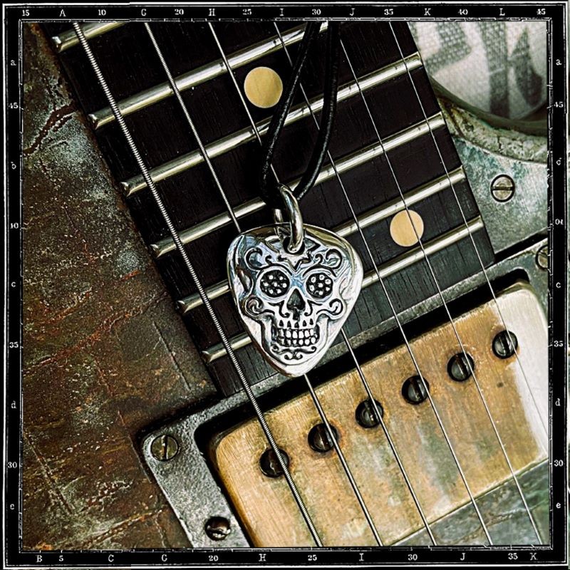 Day of the Dead Guitar Pick Pendant