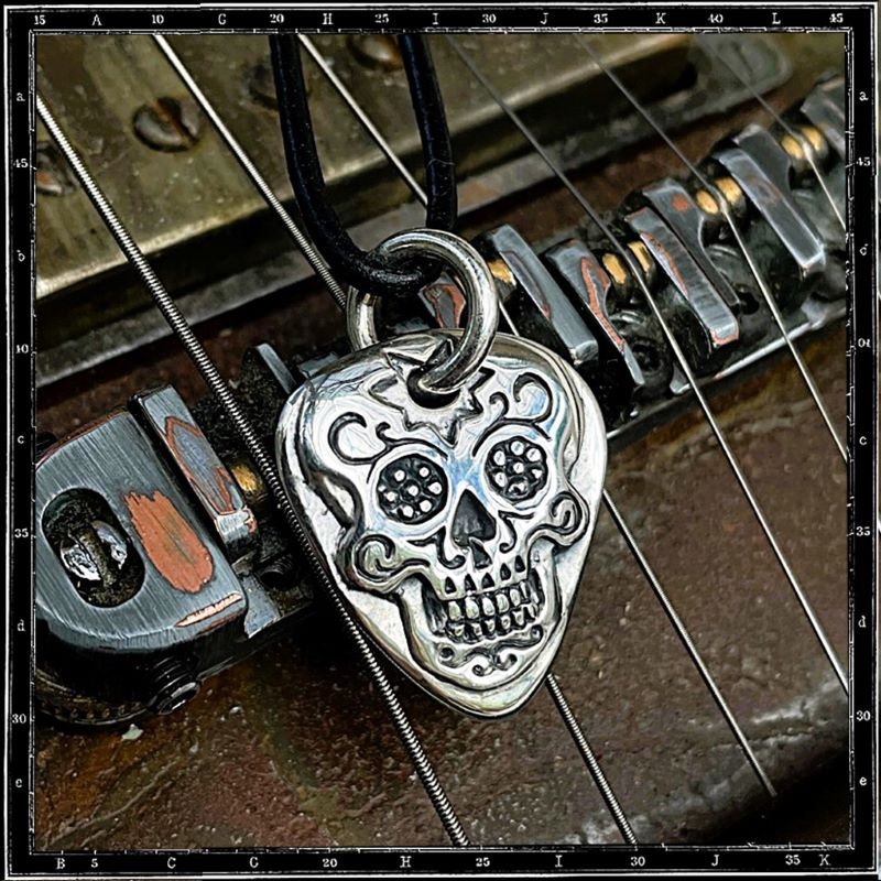 Day of the Dead Guitar Pick Pendant