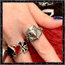 Four aces ring (red & black enamel)