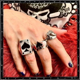 Four aces ring (red & black enamel)