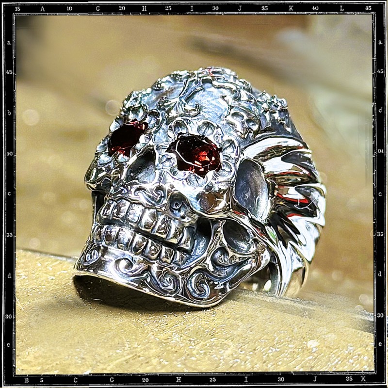 Custom Mexican El Muerto Skull ring