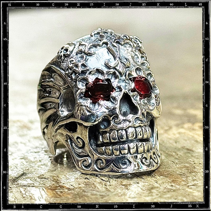 Custom Mexican El Muerto Skull ring