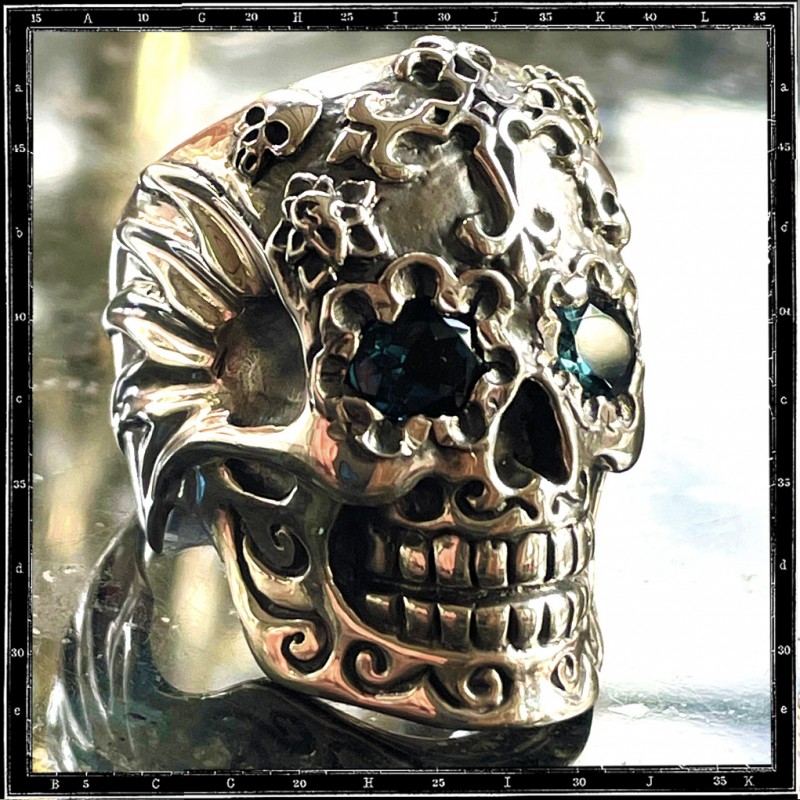 Custom Mexican El Muerto Skull ring