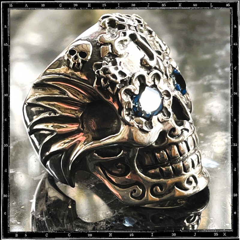 Custom Mexican El Muerto Skull ring