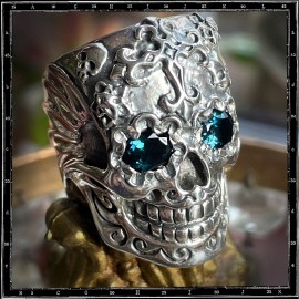 Custom Mexican El Muerto Skull ring