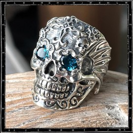 Custom Mexican El Muerto Skull ring