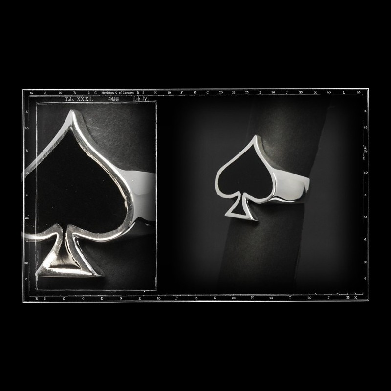 Ace of spades ring (enamel)