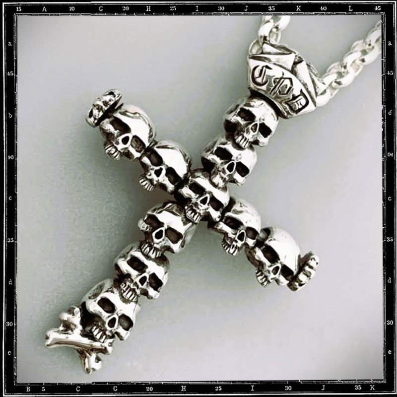 Catacombs  skulls cross pendant