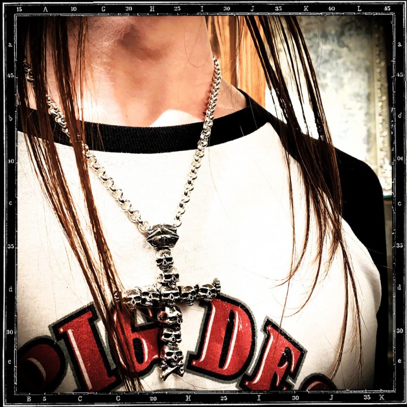 Catacombs  skulls cross pendant
