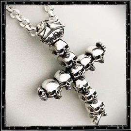 Catacombs  skulls cross pendant