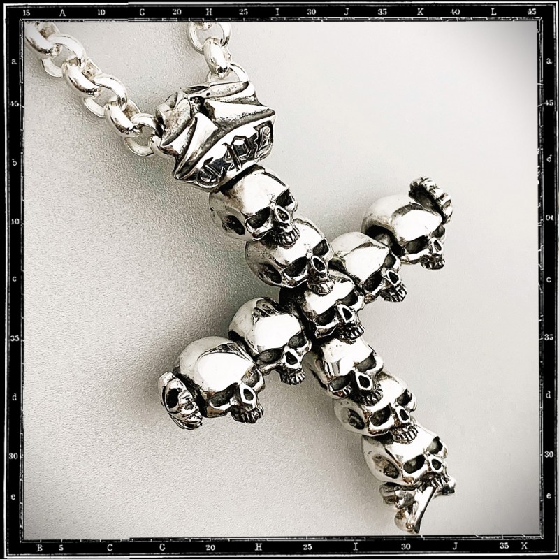 Catacombs  skulls cross pendant