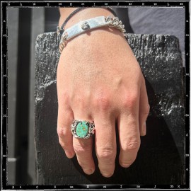 Custom Cow Skull Turquoise Ring