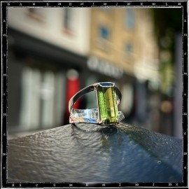 Custom Cutaway Tourmaline Ring