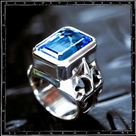 Twin cross stone ring