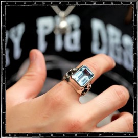 Twin cross stone ring