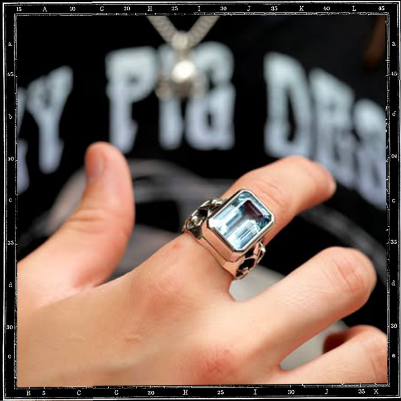 Twin cross stone ring