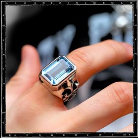 Twin cross stone ring
