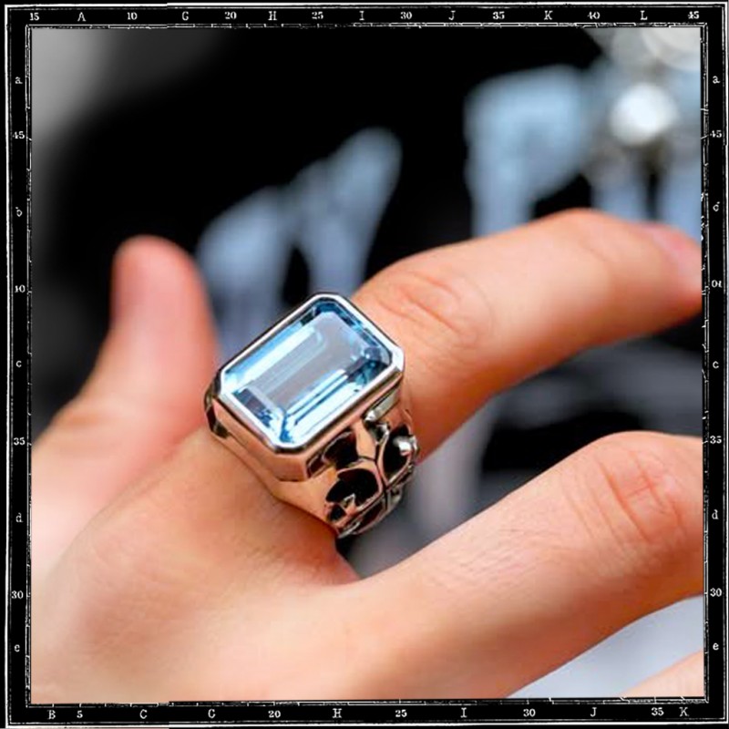 Twin cross stone ring