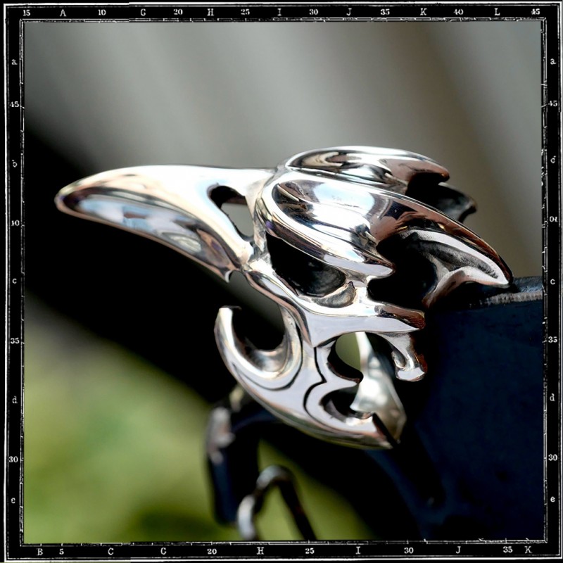 Evil bird skull ring