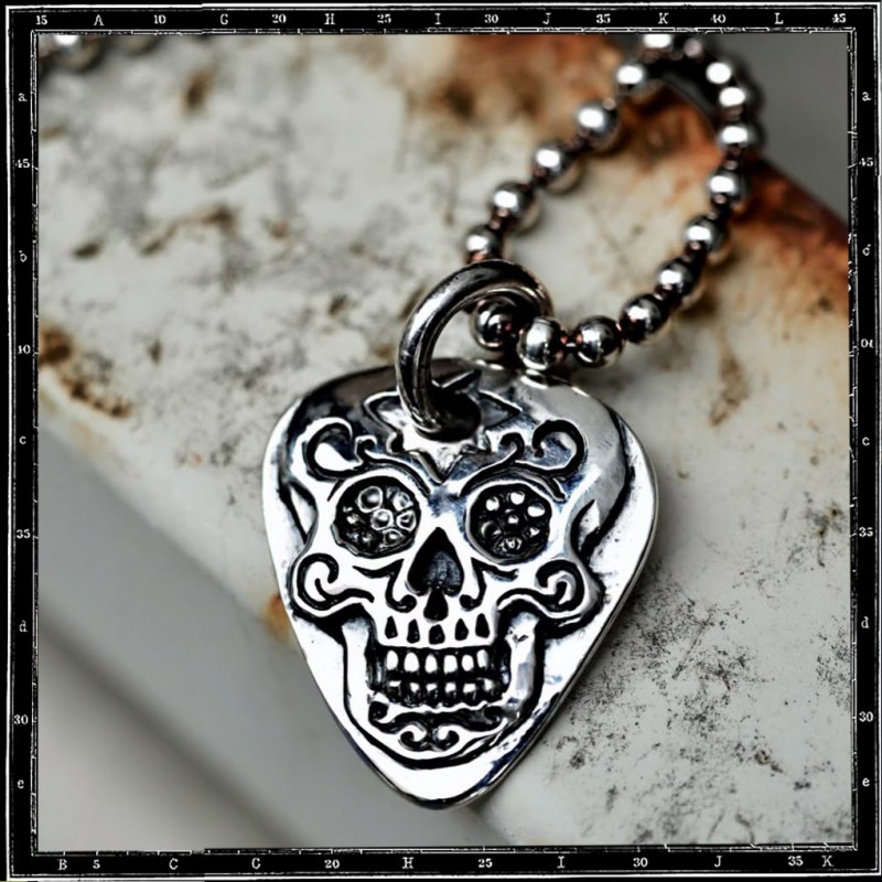 Day of the Dead Guitar Pick Pendant