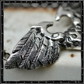 Large 3D heart & wings pendant