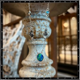 Custom Necklace Roses and Opal